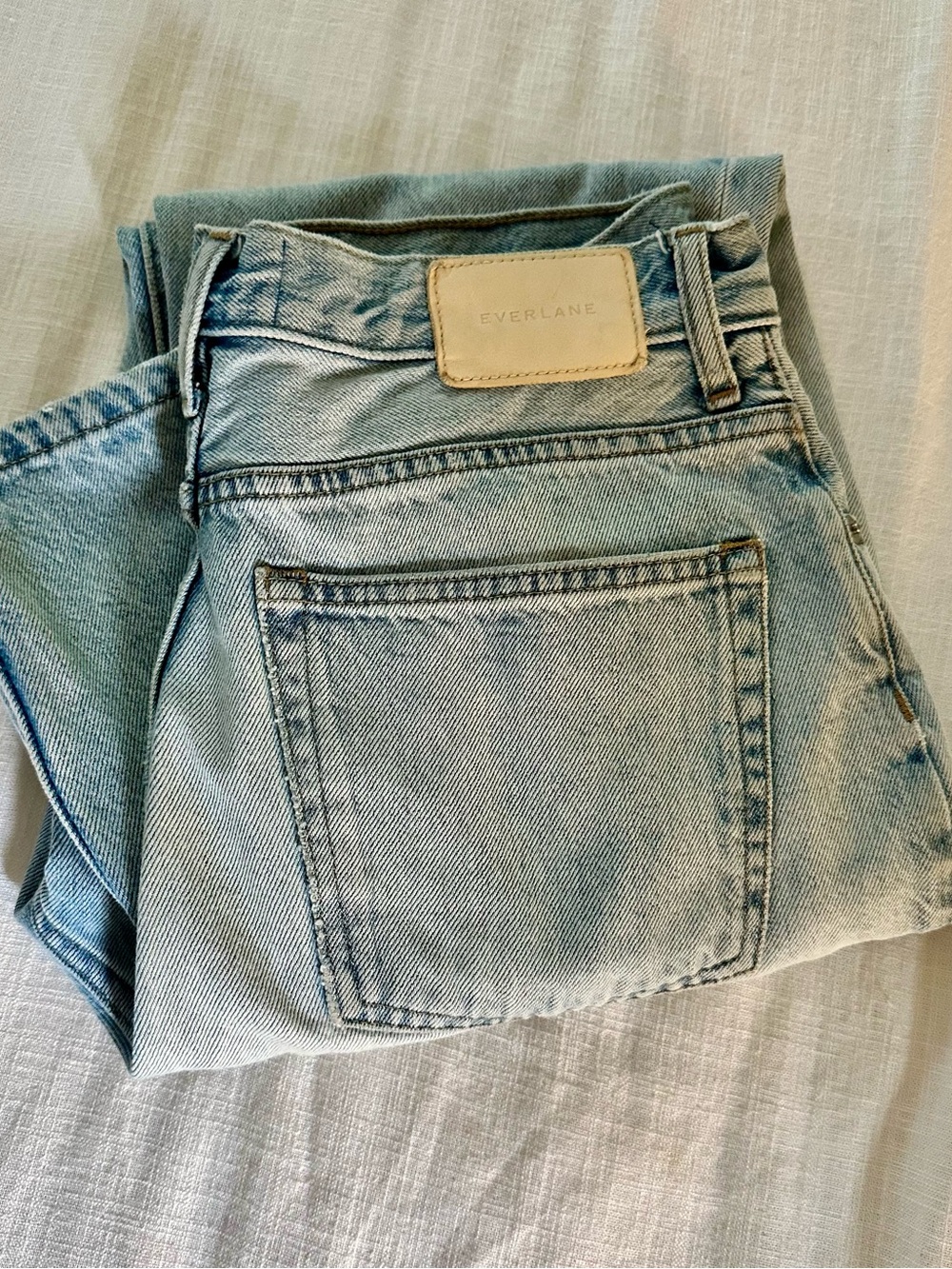 Everlane 90s Cheeky Ankle Jeans | Light Wash Button Fly Straight Leg | Size 27